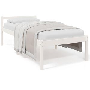 vidaXL Seniorenbed massief grenenhout wit 75x190 cm