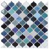 vidaXL Lanturn Tegel 10 st Blauw Groen 27 x 27 cm Polyurethaan en PET