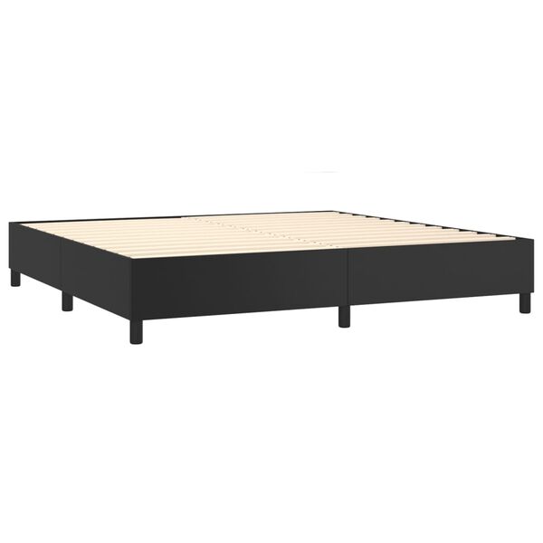 vidaXL Boxspring met matras kunstleer zwart 200x200 cm