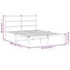 vidaXL Bedframe met hoofdbord metaal zwart 135x190 cm