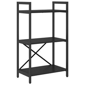 vidaXL Boekenkast 3-laags 56 x 34 x 96 cm Bewerkt hout Zwart Eiken