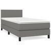 vidaXL Boxspring met matras stof donkergrijs 90x190 cm