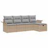 vidaXL Tuinbankenset 5 st Beige en Licht Grijs poly rattan
