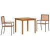 vidaXL Tuin eettafelset 3 st Grijs Massief Acaciahout
