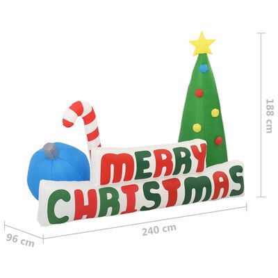 vidaXL Kerstboom Merry Christmas opblaasbaar LED 240x188 cm
