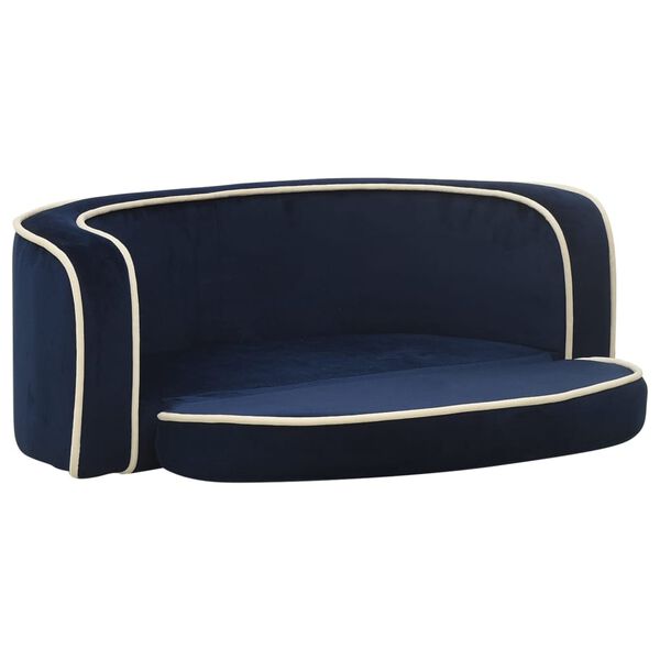 vidaXL Hondenbank inklapbaar 73x67x26 cm pluche blauw