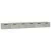 vidaXL Wandkasten 2 st 102x30x20 cm bewerkt hout betongrijs