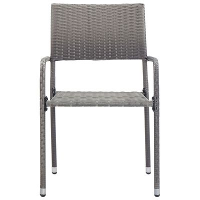 vidaXL Tuinstoelen 4 st stapelbaar poly rattan grijs