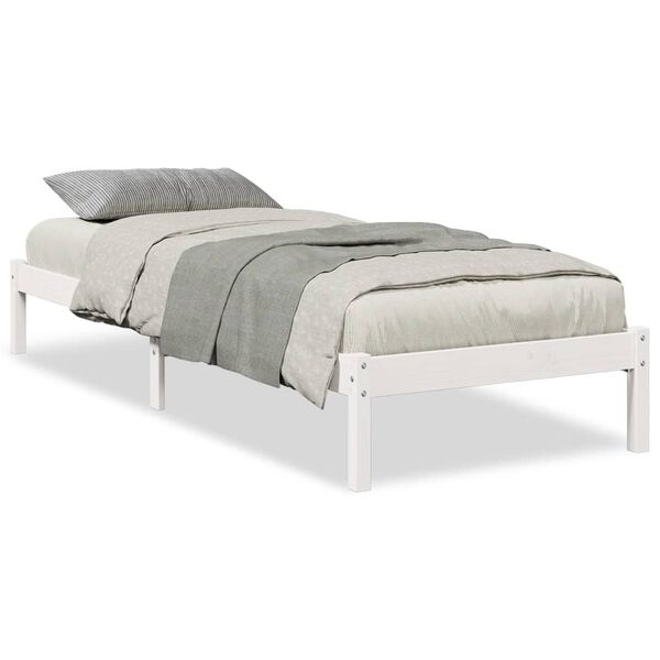 vidaXL Bedframe extra lang zonder matras grenenhout wit 80x210 cm
