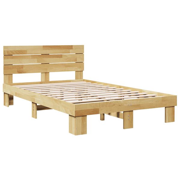 vidaXL Bedframe hoofdeinde zonder matras 120x190 cm massief hout eiken
