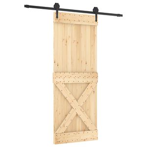 vidaXL Schuifdeur 80 x 210 cm Massief Grenenhout (Niet-Behandeld)