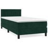 vidaXL Boxspring met matras fluweel donkergroen 80x200 cm