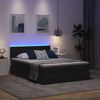vidaXL Opbergbed met LED met matras Zwart 140 x 200 cm Polyester