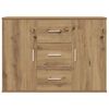 vidaXL Dressoir 90x29,5x65 cm bewerkt hout artisanaal eikenkleur