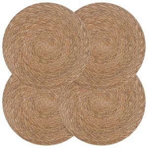 vidaXL Zeegroene placemats 4 st Naturel 100% Zeegras