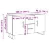 vidaXL Dressoir 100x36x60 cm bewerkt hout artisanaal eikenkleurig