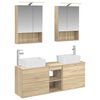 vidaXL Badkamermeubelset 5 pcs Sonoma Eiken Bewerkt hout en glas