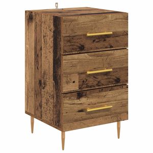 vidaXL Nachtkastje met lade Oudhout 40 x 40 x 66 cm Bewerkt hout