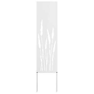 vidaXL Tuin Privacy Screen Fretwerk Wit 32 x 140 cm Koudgewalst staal
