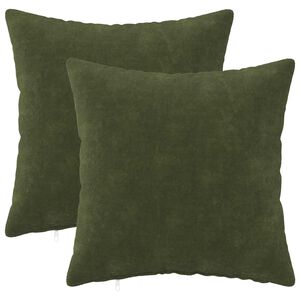 vidaXL Kussensloop 2 pcs HEERLEN Groen 30 x 30 cm Microfiber Fleece