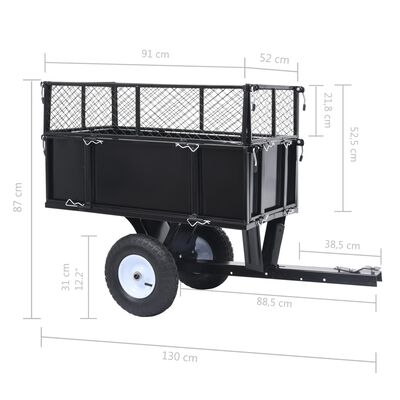 vidaXL Kiepwagen voor zitmaaiers 150 kg
