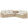 vidaXL Bankstel 7 st Beige en Cr&egrave;me Wit Poly Rattan en Staal
