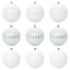 vidaXL Kerstbal Set XL 9 st Wit &Oslash; 15 cm Kunststof LED's