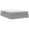 vidaXL Opslag bed met matras Lichtgrijs 140 x 190 cm Polyester