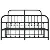 vidaXL Bedframe met hoofd- en voeteneinde metaal zwart 140x200 cm