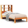 vidaXL Bed met boekenkast zonder matras grenenhout wasbruin 100x200 cm