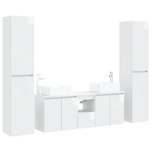 vidaXL Badkamermeubelset 5 st Hoogglans Wit 33 x 34,5 x 160 cm