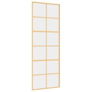 vidaXL Schuifdeur 76x205 cm helder ESG-glas en aluminium goudkleurig