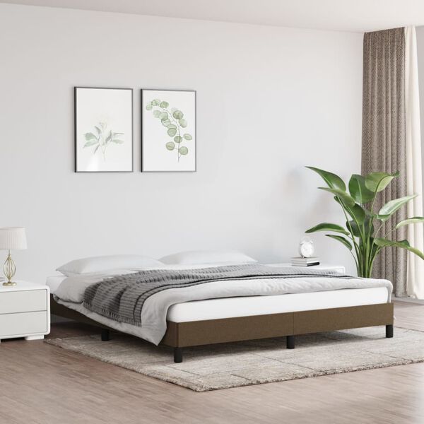 vidaXL Bedframe zonder matras stof donkerbruin 180x200 cm
