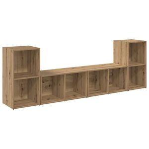 vidaXL Tv-meubelset 4 st Artisan Eiken Bewerkt hout