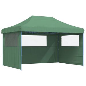 vidaXL Partytent inklapbaar pop-up met 3 zijwanden groen