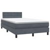 vidaXL Boxspring met matras en LED fluweel donkergrijs 120x220 cm