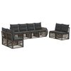 vidaXL Tuinbankenset 8 pcs Grijs en Donkergrijs poly rattan