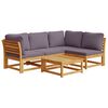 vidaXL 5-delige Loungeset met kussens massief acaciahout
