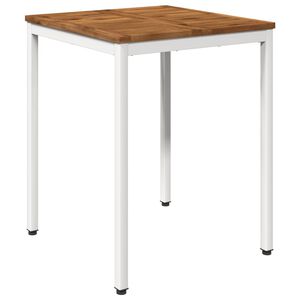 vidaXL Tuindiner tafel Natuurlijk en Wit 60 x 60,5 x 75 cm