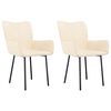 vidaXL Eetkamerstoelen 2 st fluweel cr&egrave;mekleurig