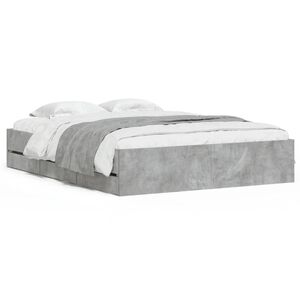 vidaXL Bedframe met lades bewerkt hout betongrijs 150x200 cm