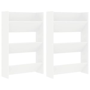vidaXL Wandschoenenkasten 2 st 60x18x90 cm spaanplaat wit