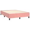 vidaXL Boxspring met matras fluweel roze 140x190 cm
