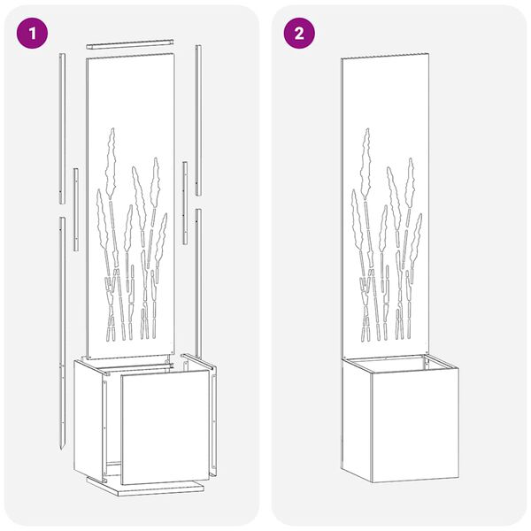 vidaXL Tuin Privacy Screen Fretwerk Roestig 32 x 140 cm Cortenstaal