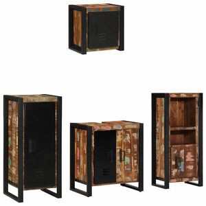 vidaXL Badkamermeubelset 4 st Multikleur en Zwart 40 x 35 x 90 cm
