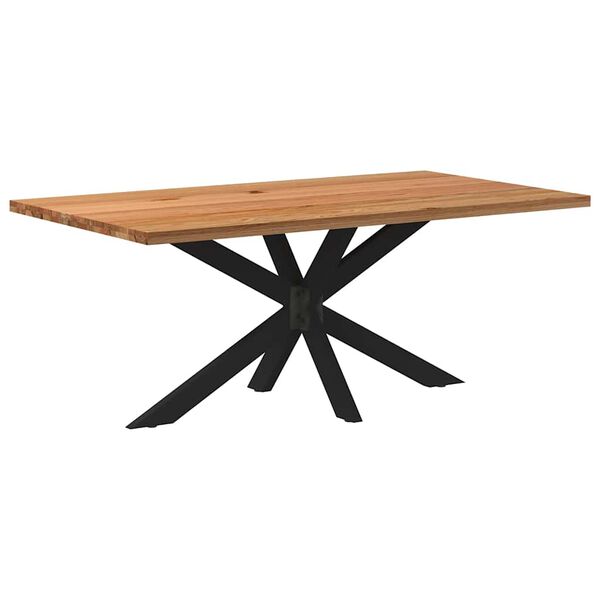 vidaXL Eettafel rechthoekig 180x100x74 cm massief eikenhout lichtbruin