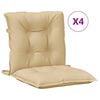 vidaXL Stoelkussens 4 st lage rug 100x50x7 cm stof gem&ecirc;leerd beige