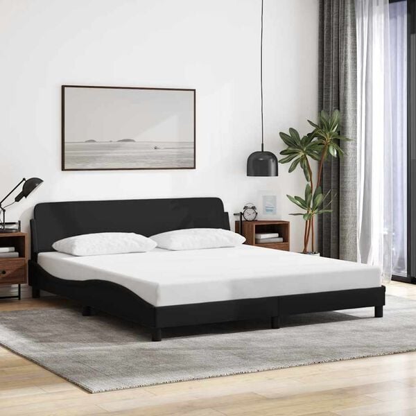 vidaXL Bedframe "Dover" stof zwart 180x200 cm