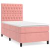 vidaXL Boxspring met matras fluweel roze 90x190 cm