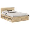 vidaXL Bedframe met hoofdeinde Sonoma 140 x 200 cm Bewerkt hout